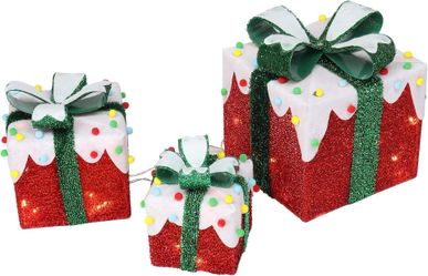 Xmas 3pc Gift Box with Lights