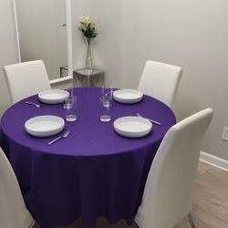 Purple Table Clothes. 