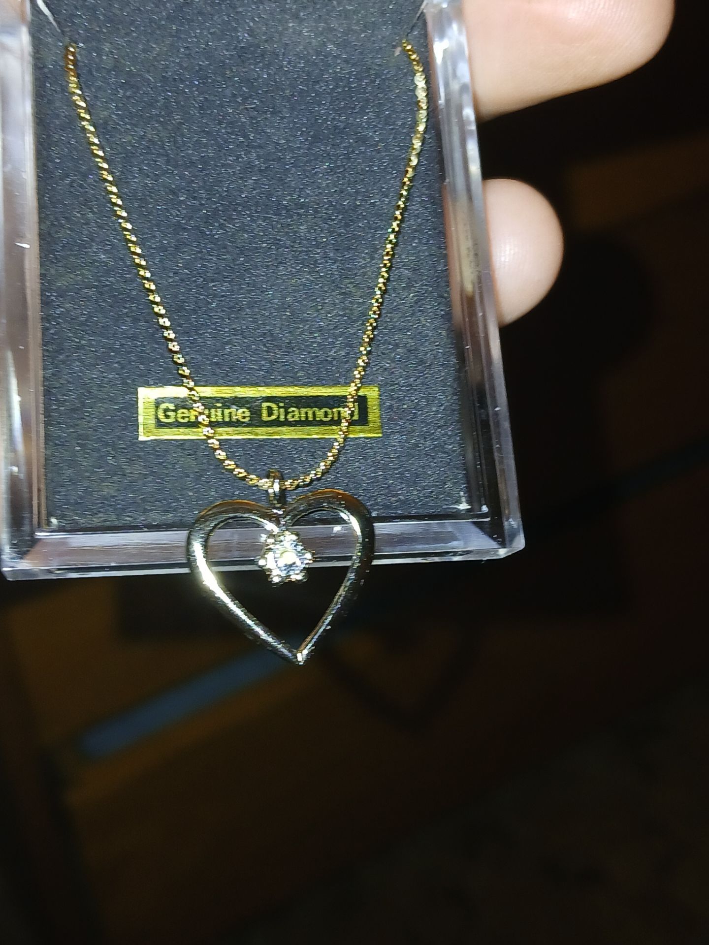 14k gold with genuine diamond necklace