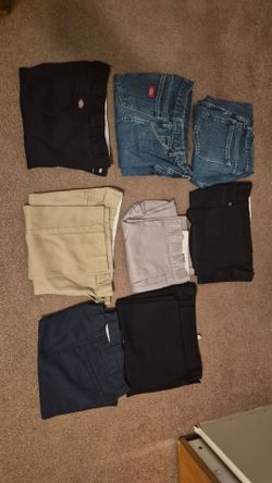 Dickie pants, jeans, and double knees used