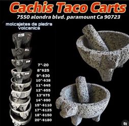 Molcajetes Nuevos De Piedra Negra Hecho en México/ Piedra Negra Volcánica