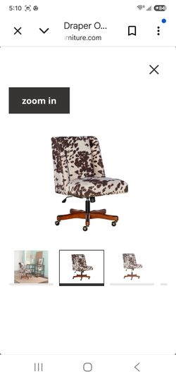 Draper cow print office chair..