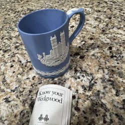 Wedgwood Jasperware Blue 1977 WESTMINSTER ABBEY TANKARD MUG