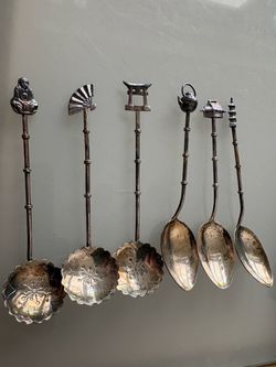 Vintage Japanese Sterling 950 Silver Iced Tea Spoons – Set of 6 – Original Box