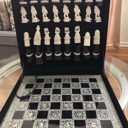 Egyptian Mother O’Pearl Inlaid Chess Board