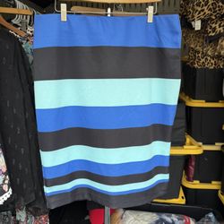 ECI Blue and Black Striped Skirt $ 7