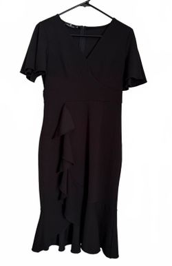 Chiccioth Black Dress Size Medium Ruffles Trumpet Coquette Cottage Ruffles Glam