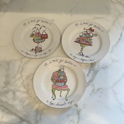 3  "All I Want For Christmas" Cocktail Plates