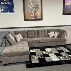 Gray Sofa Sectional w/ Reversible Chaise