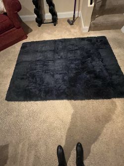 Dark blue shag rug