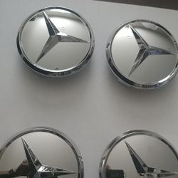 Mercedes Benz Chrome CENTER CAPS NEW