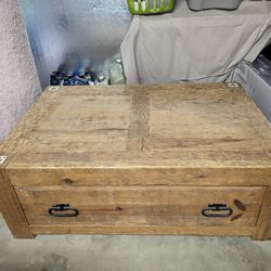 Rustic Mexican Style Coffee Table W/Drawer