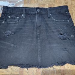 Aeropostale High Rise Black Denim Skirt, size 12 (0288)