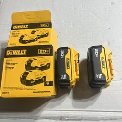 Dewalt Box 2 Batteries 5.0 New 