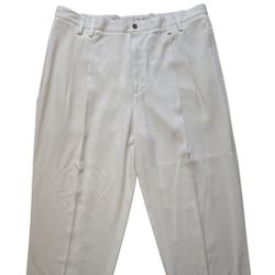 Tommy Bahama Pants Mens 40 Cream Beige 100% Silk Relaxed Pleated Cuffed