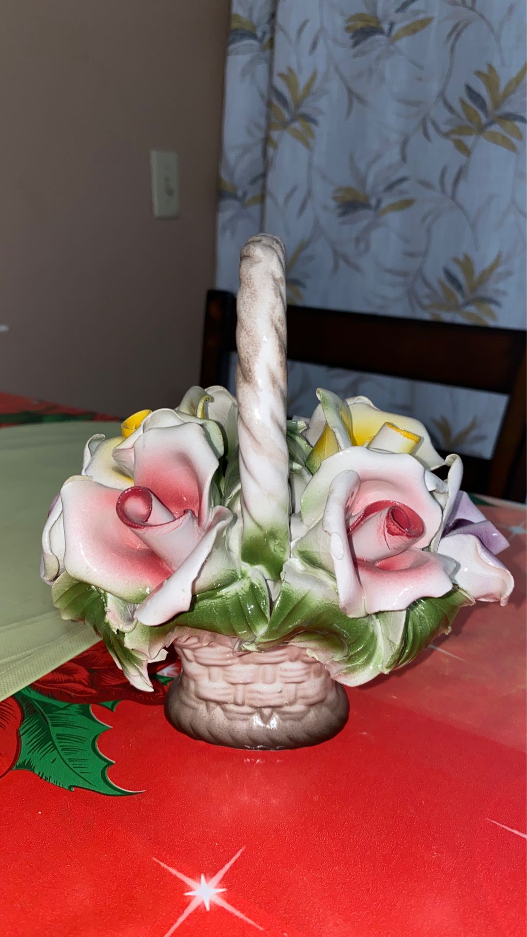 Capodimonte basket of flowers