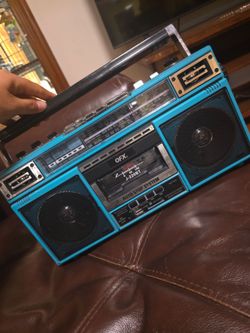 QFX Retro Bluetooth Boombox Cassette Tape Player Recorder, J-220BT, Aqua
Portable, Dual 3" Speakers, AM/FM/SW1/SW2 Radio, Built-In Microphone, Recorde