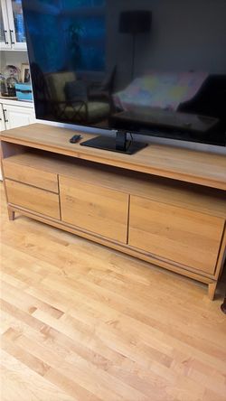 Crate and Barrel real wood media console