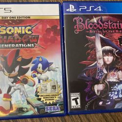 Ps5 2 Game Action RPG Bloodstained Night Sonic Generation X Shadow Sega Castle V
