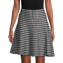 NEW Max Studio Knit Houndstooth A-Line Mini Skirt Size M/L