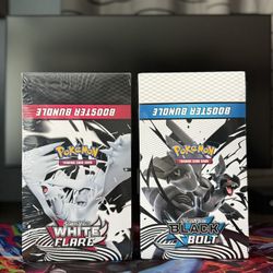 Pokemon Black Bolt White Flare Sealed Booster Bundle Display
