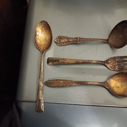 Silver Spoons And Fork