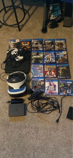 PS4 Slim 1TB + VR headset and lots of games