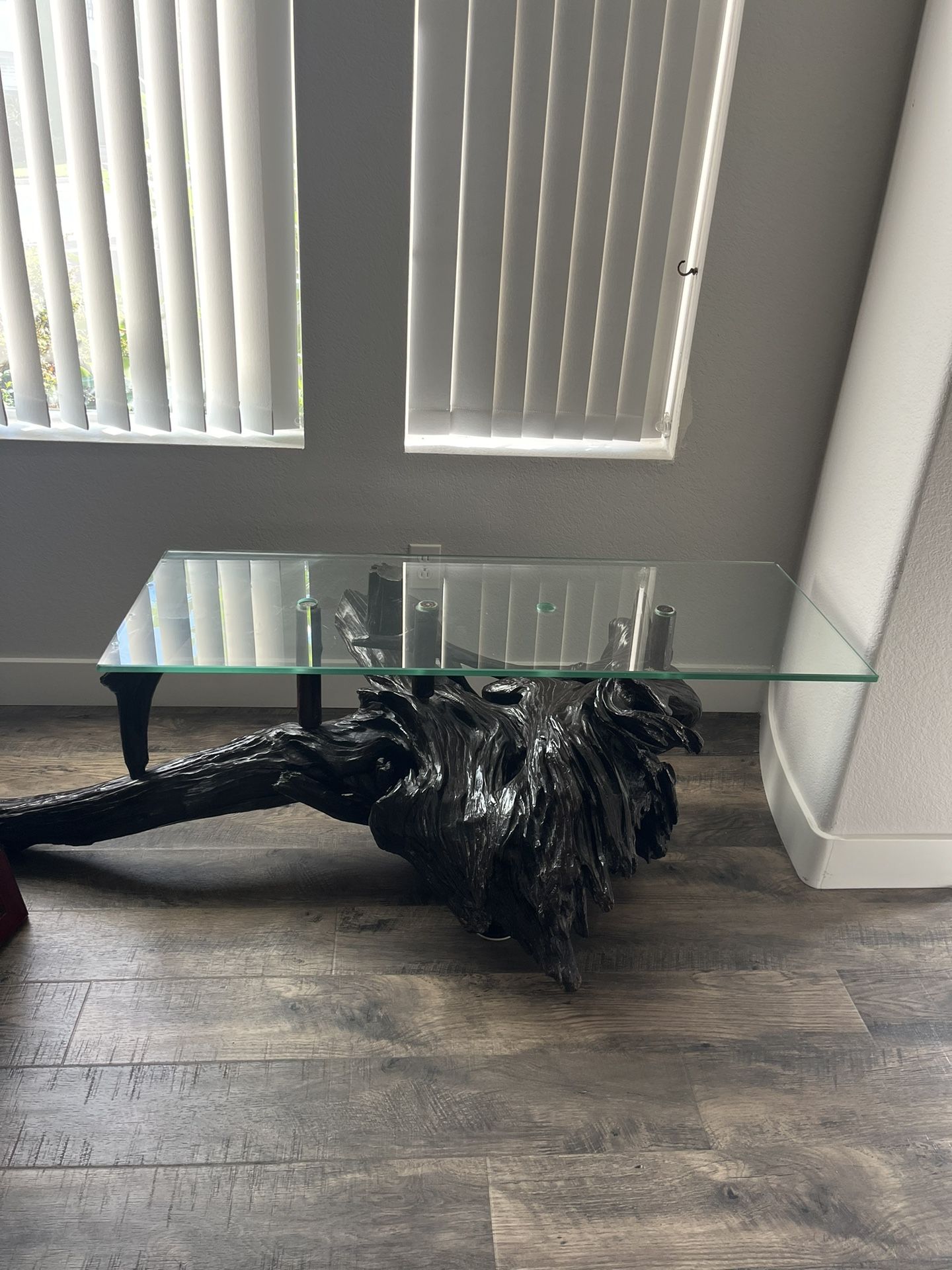 Real Wood Coffee Table With Glass Top