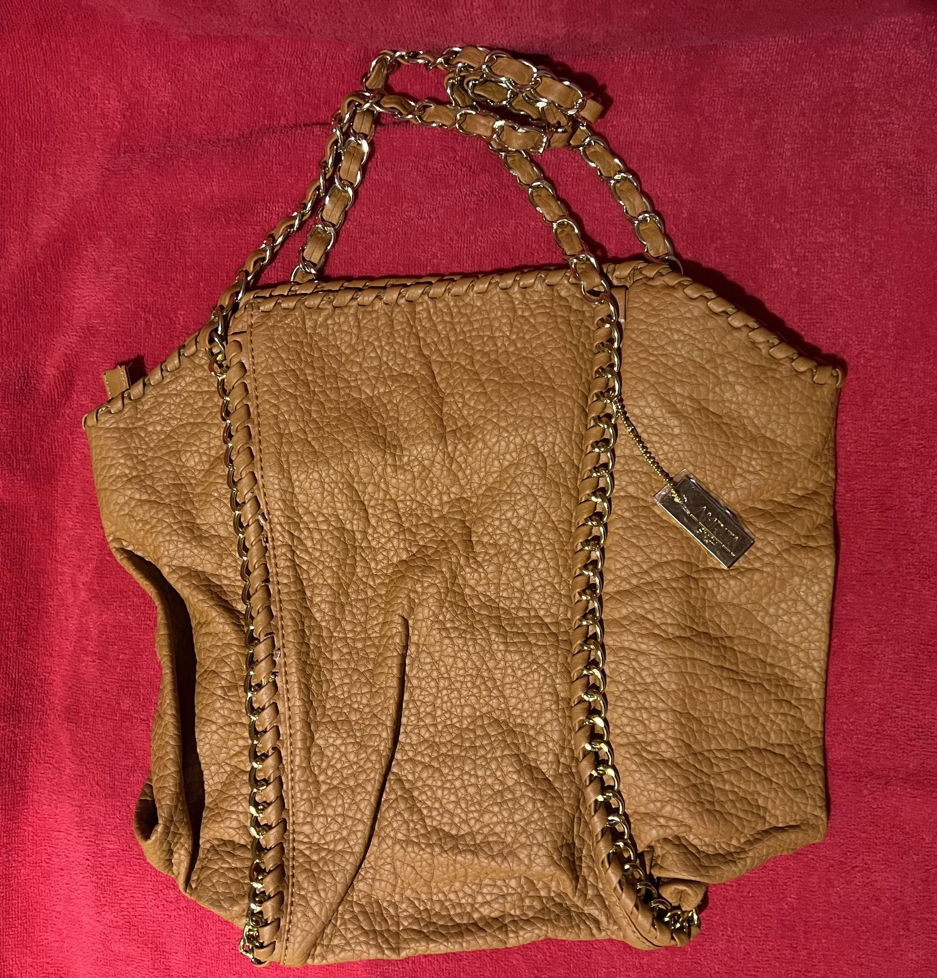 New Amrita Singh Mia Large Mustard Yellow Purse Handbag With Gold Chains