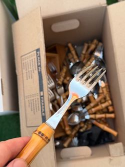 utensil set Stainless steel and bamboo French utensil
