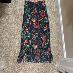 flower Long pleated skirt