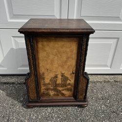 Vintage Wooden Cabinet with Zebra Design