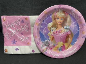 Vintage Barbie Plates and Napkins