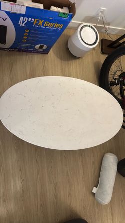 Oval marble table