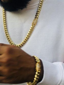 14k Gold Filled Finish Miami Cuban with Cuban Bracelet