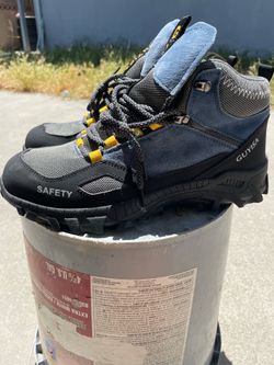 Steel boots color blue and black, Size 9