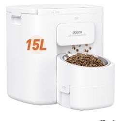 Dokoo 15L Automatic Dog Feeder for Large Breed, 2026 Vacuum-Sealed Storage Airtight