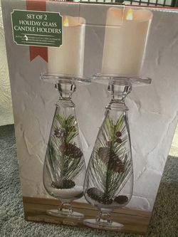 Holiday glass candle