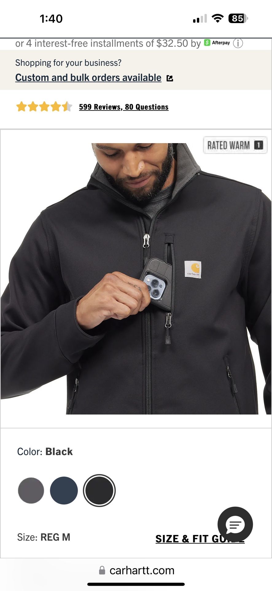 RAIN DEFENDER® RELAXED FIT HEAVYWEIGHT SOFTSHELL JACKET - 1 WARM RATING