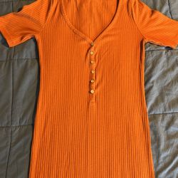 Long Burnt Orange Dress