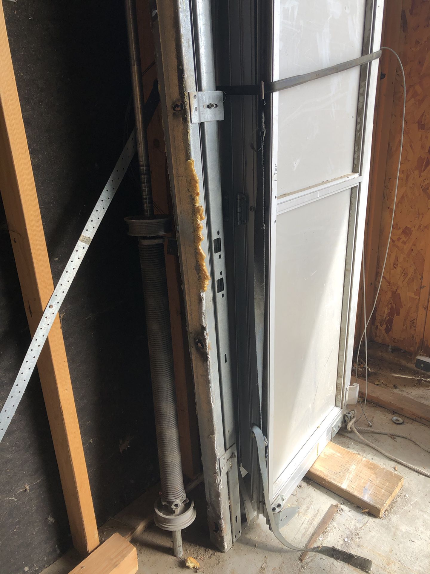 Garage Door 6 X 7 aluminum panels/rails/spring