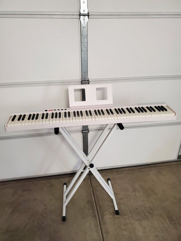 Longeye Piano Keyboard 88 Keys Compact Portable Digital Piano for Beginners with Semi-Weighted Full-Size Keys, Stand, Headphones, Sustain Pedal