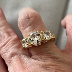 New CZ gold filled wedding ring size 7
