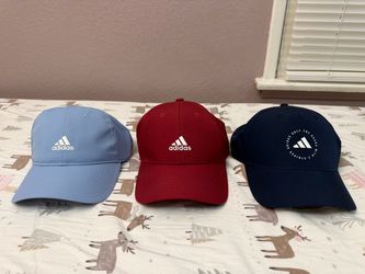 Adidas Golf Hats / Caps - Set of 3 (Light Blue NWT, Burgundy, Navy)