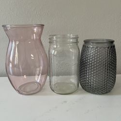 Glass Vases Set of 3 | PICK-UP ONLY