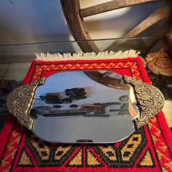  Adorno Antiguo Metal Y Espejo