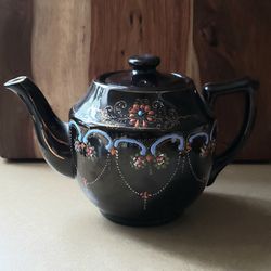 Vintage Japanese Moriage Redware Tea Pot ~ Circa Early 1940’s