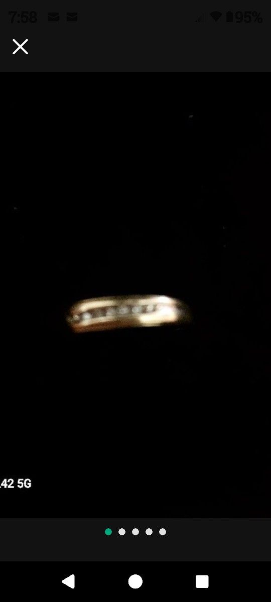 Sz 10 - 10kt Yellow Gold W Diamonds  Men's Wedding Band