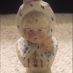 Rare vintage/Antique German Heubach Piano Ceramic/Porcelain Bust Figurine 4.5”