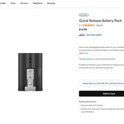 Ring Quick Release Rechargeable Lithium-ion Batteries